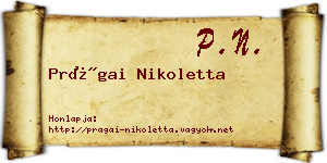 Prágai Nikoletta névjegykártya