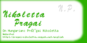 nikoletta pragai business card